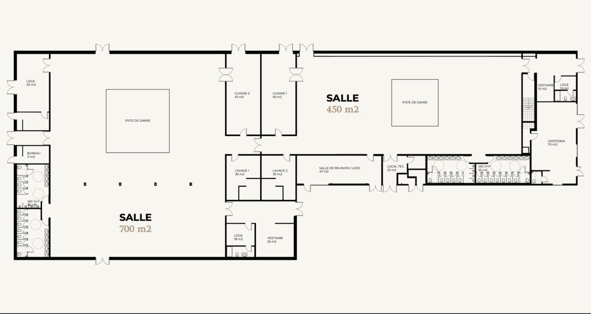 Plan des salles TOY Événements